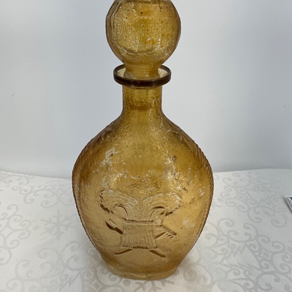 Vintage General Taylor Never Surrenders Flask Decanter Amber‎